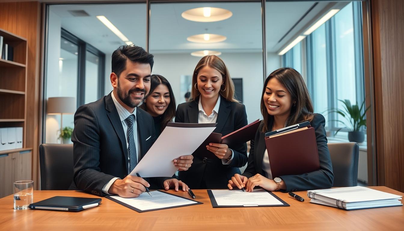 Senior legal team and family support